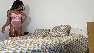 petite black submissive gets fucked wildly and swallows cum luna blackx