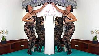 Black Body Stockings Two Teen 18+ Girls Posing In Black Mesh Body Lingerie Sexy Lingerie Mix 1 058