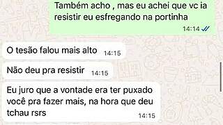 Casada novata me mandando mensagem ap�s sua primeira experi�ncia com comedor realizando o fetiche do corno