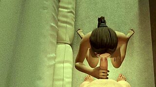 3D Animation POV mit Blowjob im Zimmer