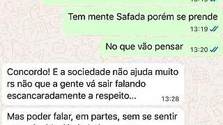 Casada novata me mandando mensagem ap�s sua primeira experi�ncia com comedor realizando o fetiche do corno