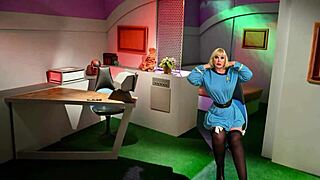 tos granny nurse tries romulan fuck machine on camera