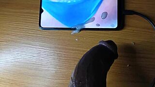 Giving tribute on whatsapp leads to cumming everywhere