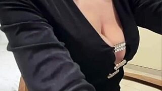 stepmother removes clothes and displays her nice underwear