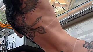 Scream suck and fuck - brunette gostosa stopped after party for more hardcore cowgirl ride and doggy style in pov