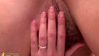 saggy tits milf rubbing her hairy bush
