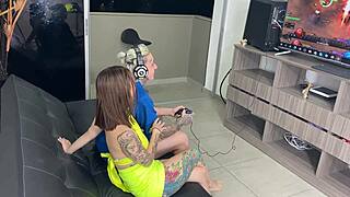 My gamer boyfriend loves my ass and tits