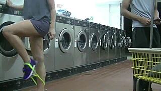 emotional Sucking black cock at college laundromat pt1 sheer