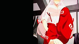 Fox gives an amazing footjob in this hentai scene