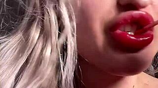 big lips long tongue lipstick lip gloss dirty talking cuckjoi