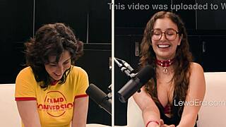 Cum on glasses during podcast