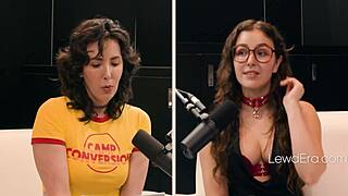 Cum on glasses during podcast