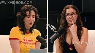 Cum on glasses during podcast