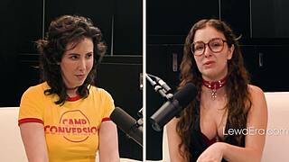 Cum on glasses during podcast