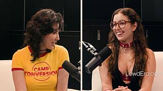 Cum on glasses during podcast