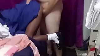 Sexy 18 year old stepdaughter on her knees sucking stepdads cock and getting fucked doggy style