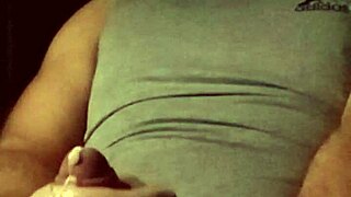 slo mo cumshot from muscular guy