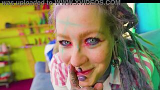 Alternative costume anal 4-some with double penetration action