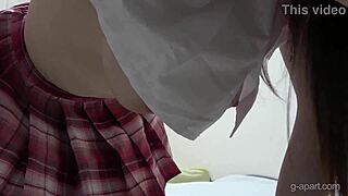 no bra girl cleans while shaking tits