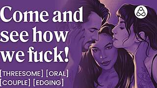 asmr audio porn movie night turns into a voyeur ffm threesome fuck session
