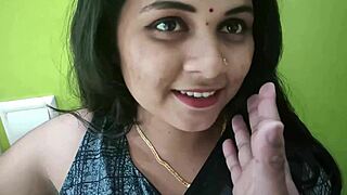 Husband wife enjoy hot blowjob fun with saree navel romance