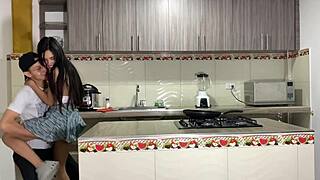 She was cooking and i couldnt stand the urge to fuck her