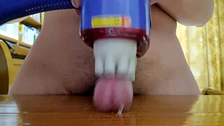 korslaveman uses massager on cock