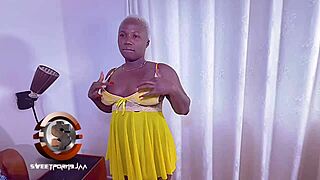 Real african woman rides during active session