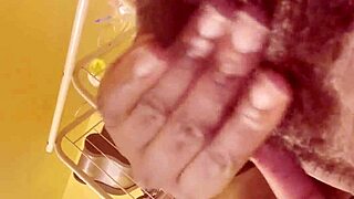 solo girl sits horny on the toilet in bathroom