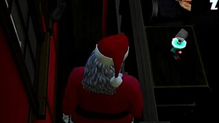 Bella seduces Santa in Sims 4 Christmas