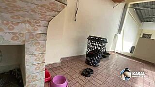 Young housewife in panties unleashes wild passion