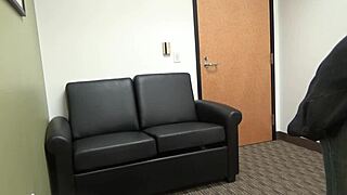 Blonde Carrie B in small tits casting interview session