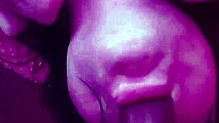 She sucks his big cock upside down on the floor.