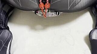 spider venom cosplay suit for anal hole training and hardcore assfucking