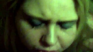 Cock cums directly on her face in raw action.