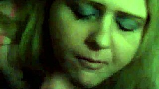 Cock cums directly on her face in raw action.