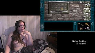 feeling aroused as brunette with big tits plays naked royal tower part 5