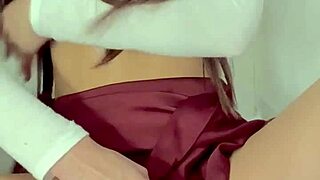 beautiful teen masturbates shaved pussy. cute babe reaches orgasm at home.