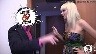 She gives blowjob to big tits and cumshot.