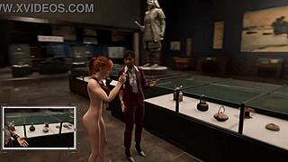 mary jane strips nude in spiderman game, revealing her body in this scene.