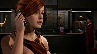 mary jane strips nude in spiderman game, revealing her body in this scene.