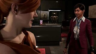 mary jane strips nude in spiderman game, revealing her body in this scene.