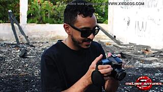 melody antunes sucked photographer's cock hard until he came in her mouth