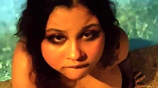 Watch her give a blowjob in the pool, moaning loudly as they have sex