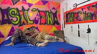 Latina teen caught kissing cousin on bed