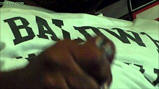 fat black cock cumming in slow motion detailed view