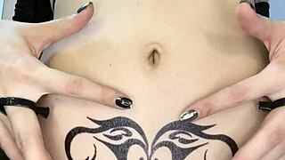 Asian cosplay devil seduces in masked costume for wild action