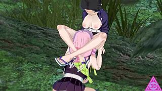 Shinobu and mitsuri engage in futanari hentai sex