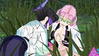 Shinobu and mitsuri engage in futanari hentai sex