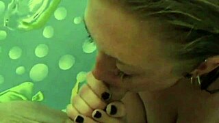 Couple enjoys shower intimacy.